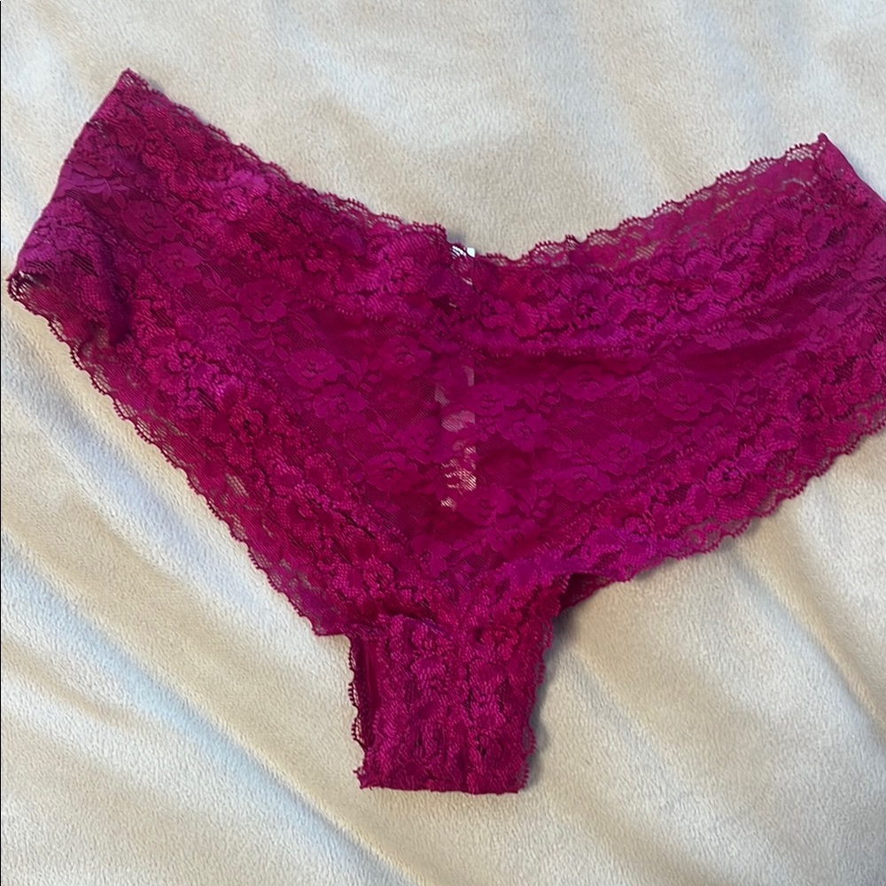 Lace Cheeky Panties in Deep Pink PINK cheeky panties nwot